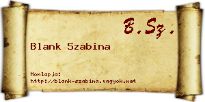 Blank Szabina névjegykártya